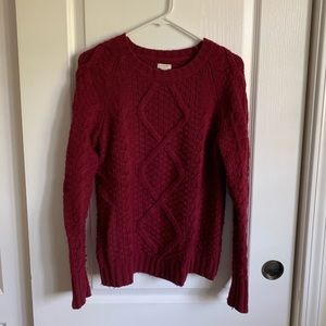 J.Crew Maroon Cable Knit Sweater